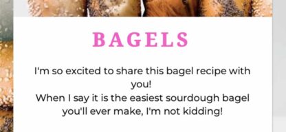 Pdf page showing how to make sourdough bagels from scratch. Buy the pdf ebook for step by step, easy to follow instructions.